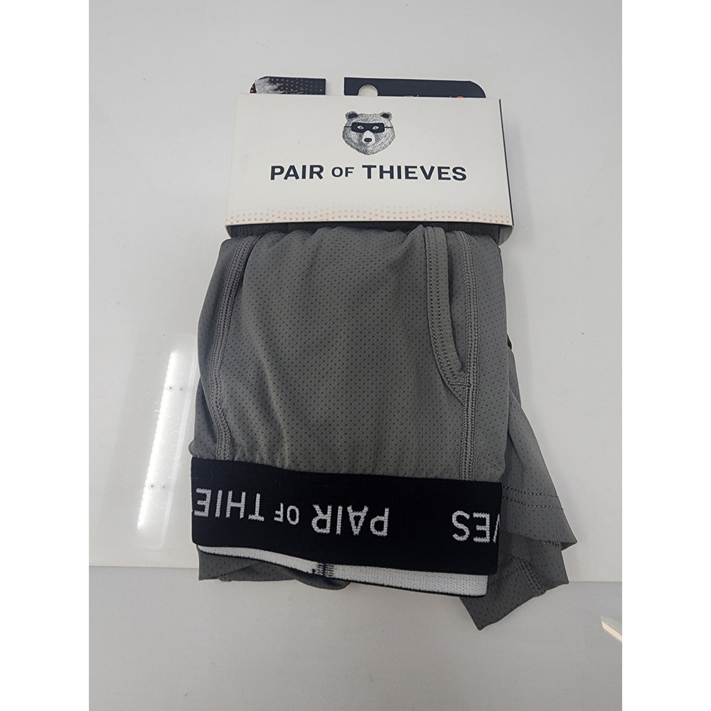 Pair of Thieves Mens SuperFit Boxer Briefs Gray Polyamide Blend Athletic Size S
